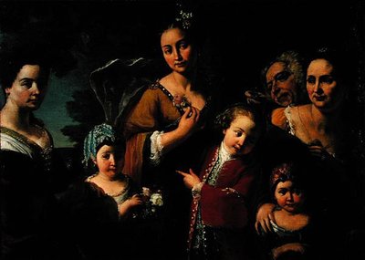 Familieportretgroep door Giuseppe Bonito