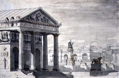 Neo-Klassiek Toneelontwerp, c.1825 door Giuseppe Borsato