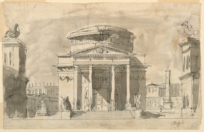Toneelontwerp, Groep van Antieke Gebouwen door Giuseppe Borsato