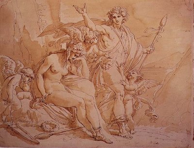 Bacchus en Ariadne, 1780 door Giuseppe Cades