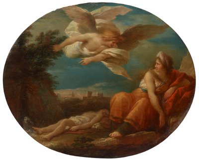 Hagar en de Engel in de woestijn van Beersheba door Giuseppe Cades