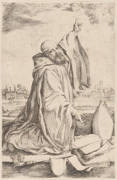 Een heilige bisschop van de Benedictijner orde door Giuseppe Caletti