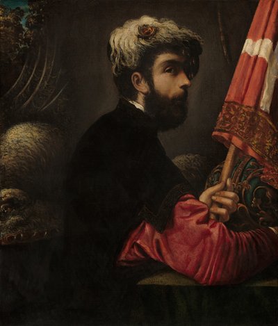 Portret van een Man als Sint Joris door Giuseppe Caletti
