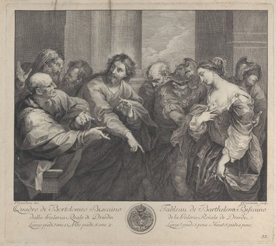 Christus en de vrouw betrapt op overspel, 1750-1757 door Giuseppe Camerata