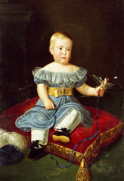 Portret van Prins Louis, Bourbon-Twee Siciliën, Graaf van Aquila als kind door Giuseppe Cammarano
