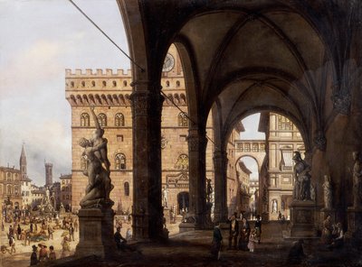 Florence, Piazza della Signoria (Signoria Plein) door Giuseppe Canella