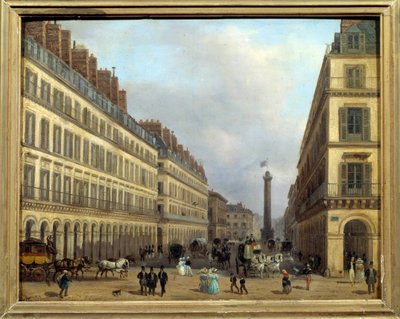Rue Castiglione in Parijs in 1829 door Giuseppe Canella
