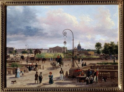 Uitzicht op de Place Louis XVI (huidige Place de la Concorde) door Giuseppe Canella