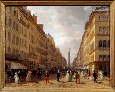 Uitzicht op de rue de la Paix in Parijs schilderij door Giuseppe Canella (1788-1847) 1830 Parijs, Musée Carnavalet door Giuseppe Canella