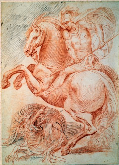Sint Joris en de draak door Giuseppe Cesari