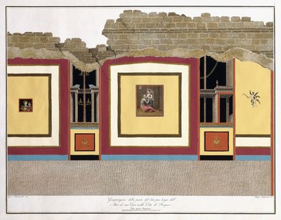 Het grootste deel van de langste muur van een atrium van Pompeii door Giuseppe Chiantarelli