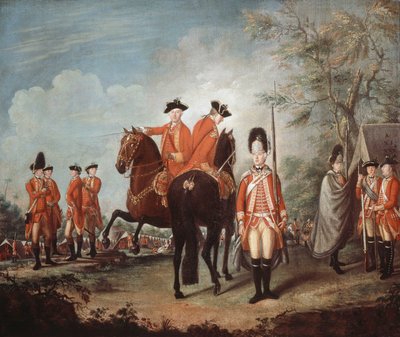 Twee Paarden van het Regiment, 25e Regiment Voetvolk, Menorca, ca.1769 door Giuseppe Chiesa