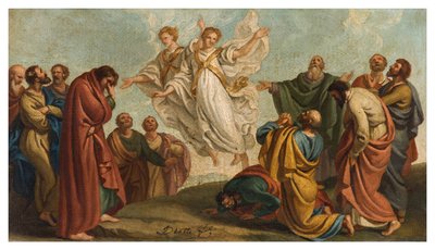 Schets, Verschijning van Engelen aan de Apostelen na de Hemelvaart door Giuseppe Diotti