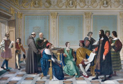 De kunstenaars van het hof van Ludovic Marie Sforza bekend als de More (Ludovico Maria Sforza detto il Moro) door Giuseppe Diotti