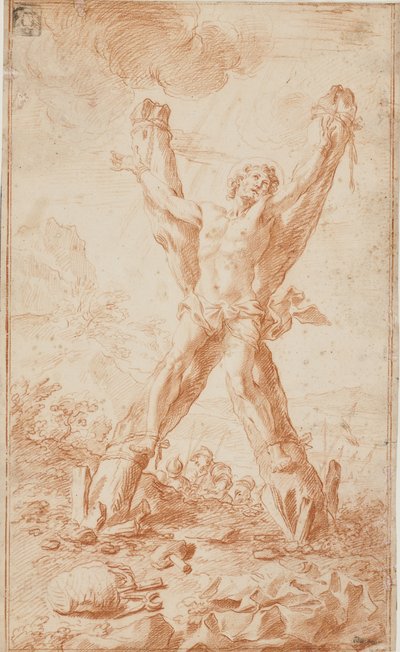 Kruisiging van St. Andreas (of St. Pantaleon?) door Giuseppe Ghezzi