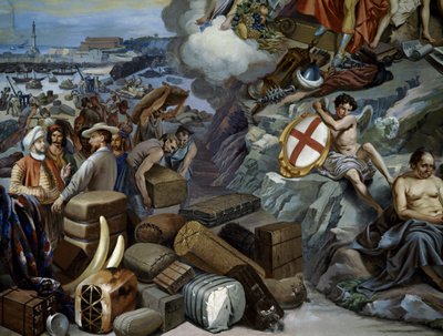 Ligurische handel, schilderij door Giuseppe Isola (1808-1893), Italië door Giuseppe Isola