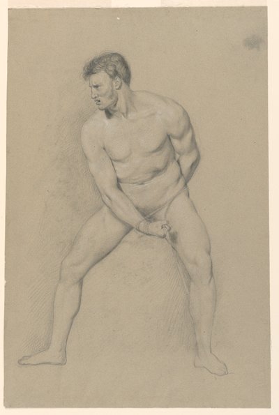 Academische studie van een mannelijk naakt door Giuseppe Longhi