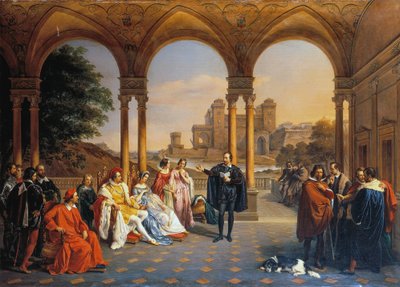 Torquato Tasso aan het hof van het Huis van Este door Giuseppe Mancinelli