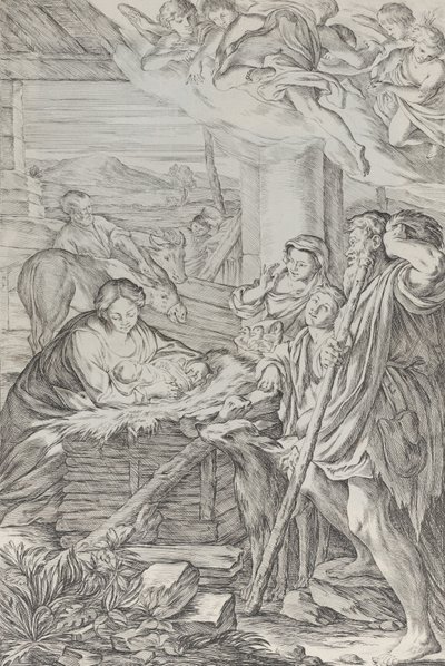 Aanbidding van de herders, 1654-1718 door Giuseppe Maria Mitelli