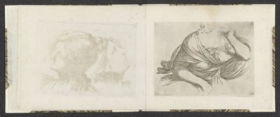 Bovenlichaam van een vrouw door Giuseppe Maria Mitelli