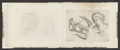 Bovenlichaam van een vrouw en buste van een vrouw door Giuseppe Maria Mitelli