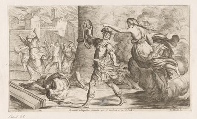 Geest van Creüsa verschijnt aan Aeneas door Giuseppe Maria Mitelli