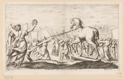 Paard van Troje wordt binnengehaald door Giuseppe Maria Mitelli