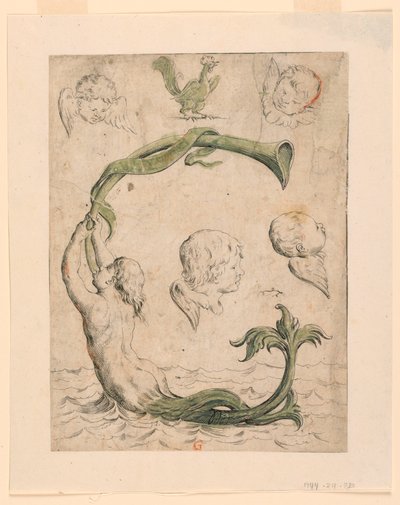 Proeven voor vier platen van "Alfabeto in Sogno" [Droomalfabet]: Letter G door Giuseppe Maria Mitelli