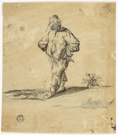 Staande boer met armen Akimbo door Giuseppe Maria Mitelli