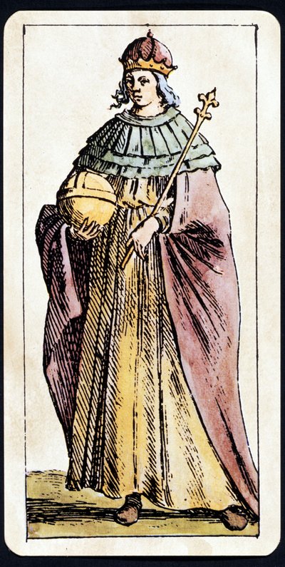 De Pausin Jeanne afgebeeld op een tarotspel manuscript door C.M.Mitelli door Giuseppe Maria Mitelli