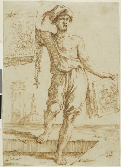 Verkoper van Rozenkransen en Heilige Beelden door Giuseppe Maria Mitelli
