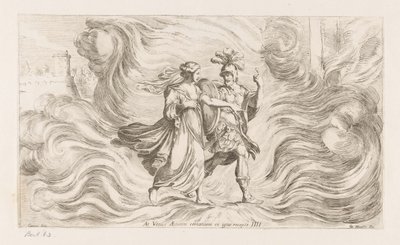Venus voert Aeneas uit de vlammen (serie titel) door Giuseppe Maria Mitelli