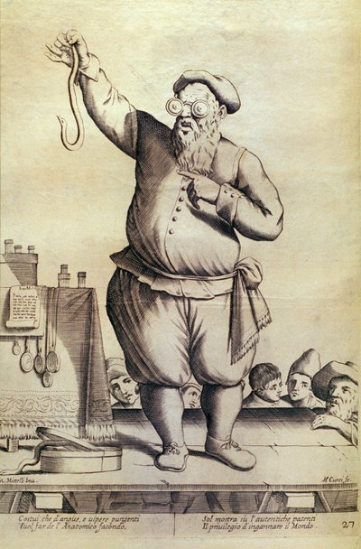 Zwervende handelaren - De Ciarlatano door Giuseppe Maria Mitelli
