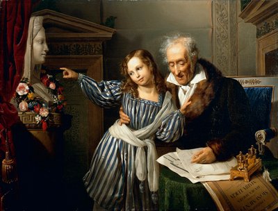Oude man wijst Maria Luigia