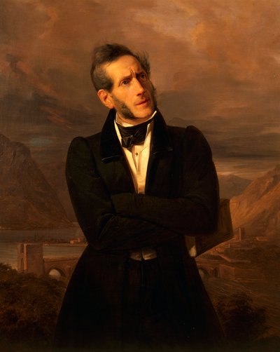 Portret van Alessandro Manzoni door Giuseppe Molteni