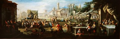 Een dorpskermis door Giuseppe Moriani