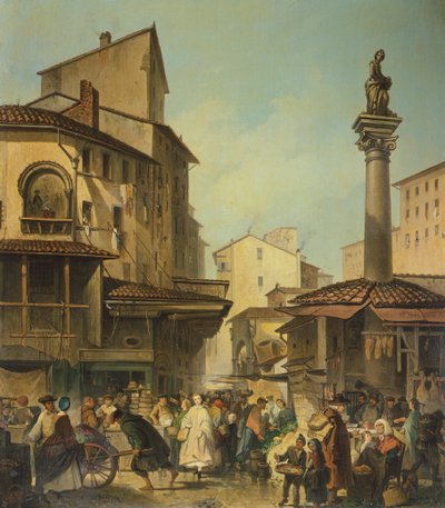 Markt in Florence door Giuseppe Moricci