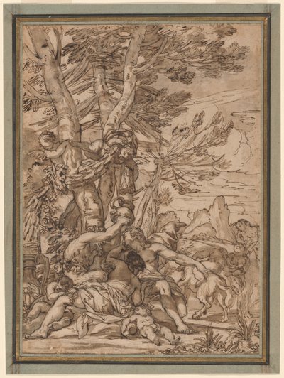Een bacchanaal door Giuseppe Nicola Nasini