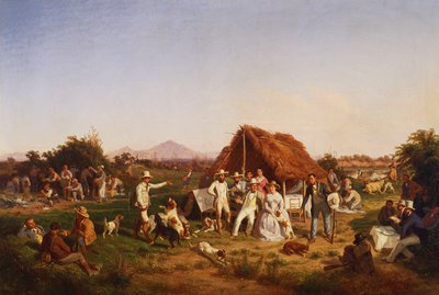 Jachtpartij met de Koninklijke Familie van Napels door Giuseppe Palizzi