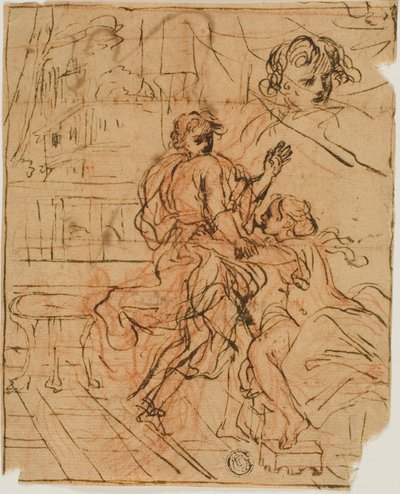 Jozef en Potifars vrouw door Giuseppe Passeri