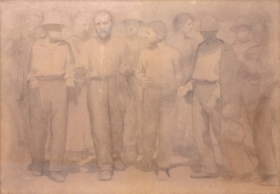 Cartoon voor De Vierde Staat door Giuseppe Pellizza da Volpedo