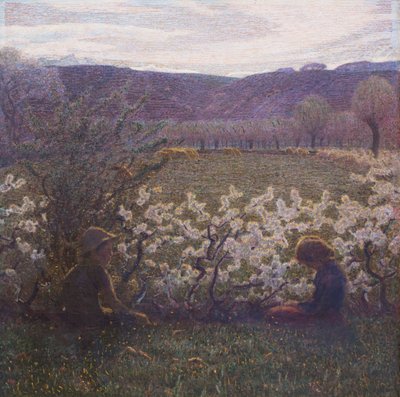 Bloeiend veld door Giuseppe Pellizza da Volpedo