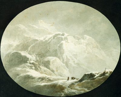 Besneeuwde Alpenpas, door Giuseppe Pietro Bagetti door Giuseppe Pietro Bagetti