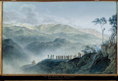 Uitzicht op de hoogten van Montenotte - Generaals Massena en Laharp kijken naar de aanval, 12 april door Giuseppe Pietro Bagetti