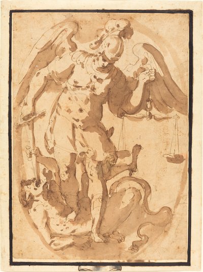 Sint-Michiel met Lucifer door Giuseppe Porta