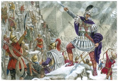 Alexander de Grote bij IJzeren Poort (Centraal-Azië) door Giuseppe Rava