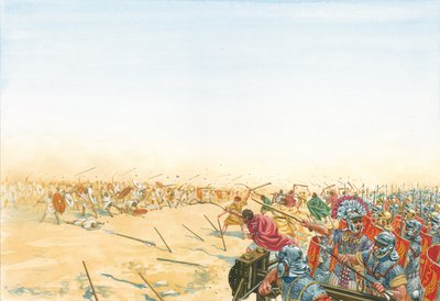 Slag van de Romeinse en Moorse Legers door Giuseppe Rava