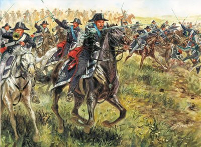 Eerste Onafhankelijkheidsoorlog: de aanval van de Carabinieri van het leger van Karel Albert van Sardinië door Giuseppe Rava