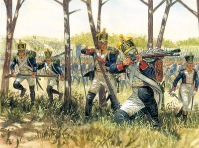 Eerste Keizerrijk: Franse voltigeurs - Illustratie door Giuseppe Rava door Giuseppe Rava