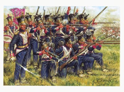 Eerste Keizerrijk, Duitse campagne: Poolse infanterie bij de Slag van Leipzig in oktober 1813 - Illustratie door Giuseppe Rava door Giuseppe Rava